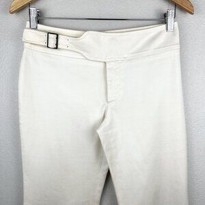 Gucci Flare Pants Belt Buckle Low Rise Slacks Off White Size IT 38